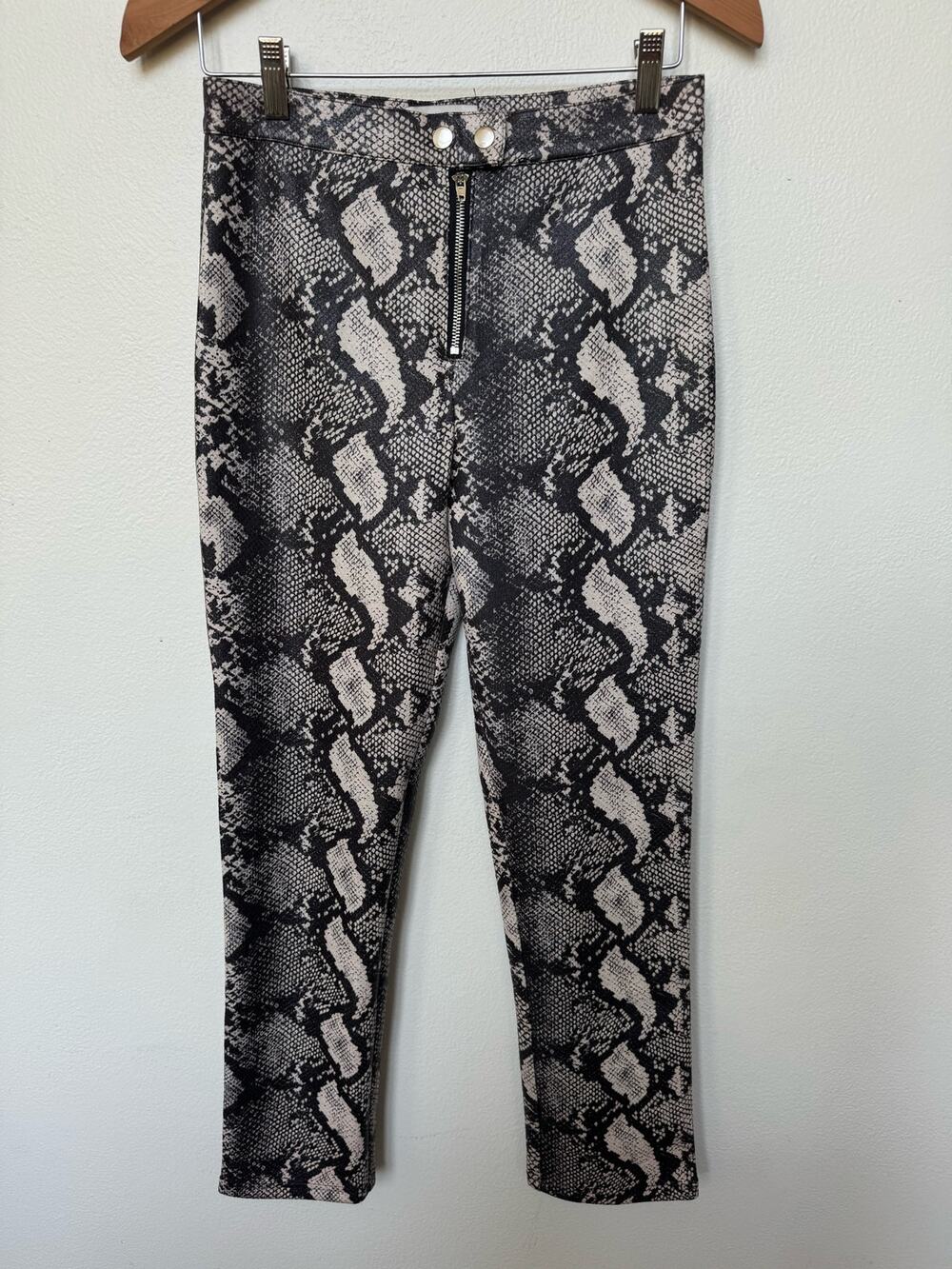 Urban Outfitters Maia Faux Leather Snakeskin High Rise Cropped Pants Women's 4